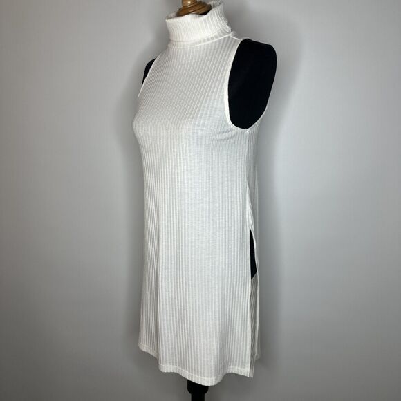 Nordstrom BP Womens Bone White High Neck Mini Dress Juniors Small Lightweight - Picture 1 of 8